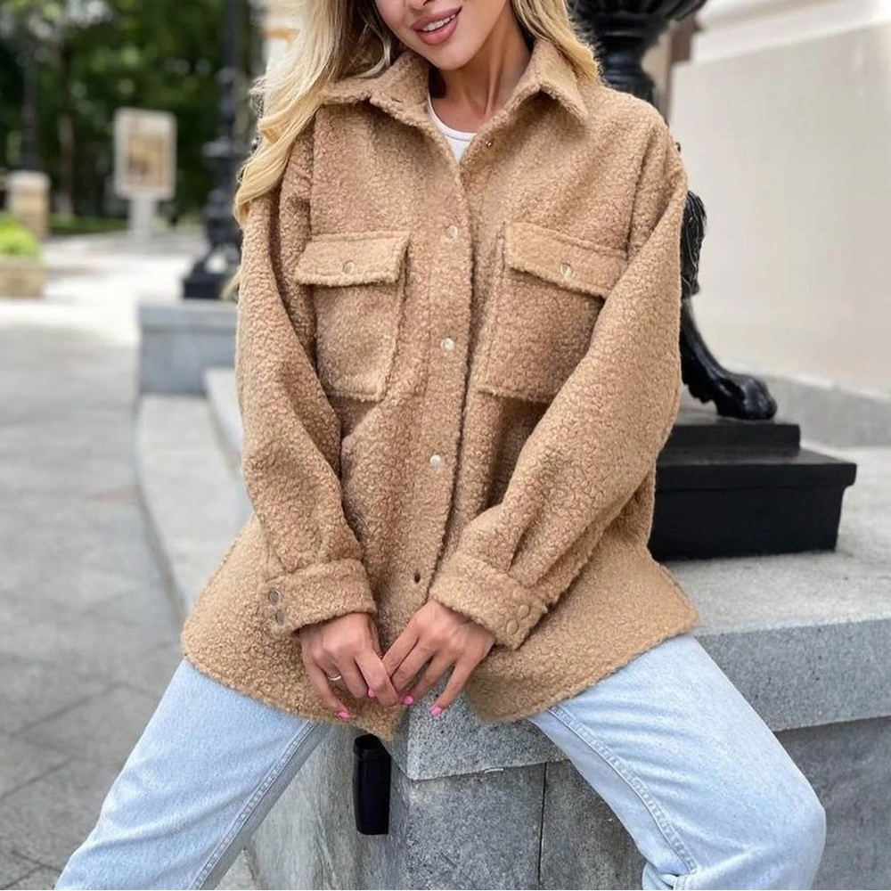 Cozy Tan Sherpa Jacket